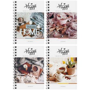 Записная книжка А6 120л. на гребне "Стиль. Hygge things"