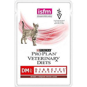 Pro Plan VetDiet пауч 85гр д/кош DM при диабете Говядина (1/10)