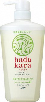 LION Увлажняющий гель д/душа Hadakara &quot;Увлажнение и шелковистость кожи&quot;, флакон-дозатор, 500 мл.