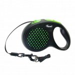 Flexi рулетка Design M (до 25 кг) лента 5 м черный/зеленый горох