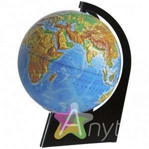 Глобус физический рельефный Глобусный мир, 21см, на треугольной подставке 10146