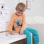 Пижама для мальчика, персиковый, бирюзовый