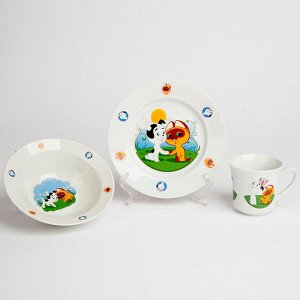 Набор фарфоровой посуды "Котенок по имени Гав" 3предмета КРС-214