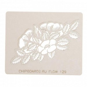 Чипборд картон "Цветочки" (18) толщ.0,9-1,15 мм, 4х6 см и 2х6 см
