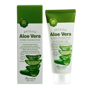 Пенка для умывания PURE MIND Aloe VeraSo Fresh Cleansing Foam с экстрактом алоэ