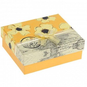 Коробка подарочная "Лето" 14 х 12 х 5,5 см, желтая