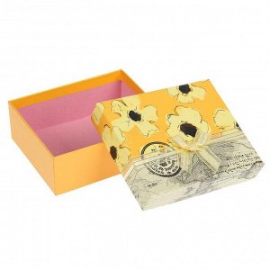 Коробка подарочная "Лето" 14 х 12 х 5,5 см, желтая