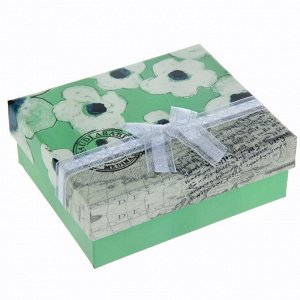 Коробка подарочная "Лето", цвет зелёный, 14 х 12 х 5,5 см