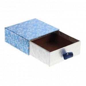 Коробка подарочная "Пенал", цвет синий, 12,5 х 12,5 х 5 см