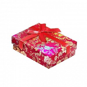 Коробка подарочная "Цветочки", цвет красный