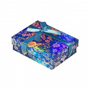 Коробка подарочная "Цветочки", цвет синий