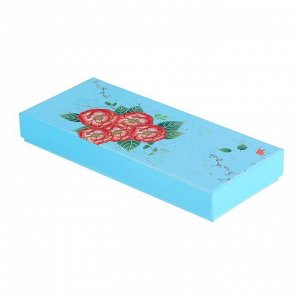 Коробка подарочная "Цветущий сад", цвет голубой