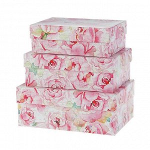 Набор коробок 3в1 "Розы ретро", 19 х 12 х 7,5 - 15 х 10 х 5 см