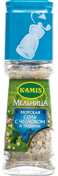 Kamis Мельница Морская соль с травами и чесноком 60г  1/6