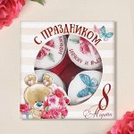 Набор свечей &quot;С праздником 8 марта&quot; 4 шт в наборе
