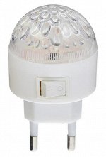 Ночник в розетку &quot;Шарик&quot; с выключателем, 4LED, 0,5Вт, пластик, металл, размер 4х7см