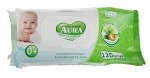 AURA Влажные салфетки д/детей ULTRA COMFORT с алоэ и витамином Е 120шт с крышкой