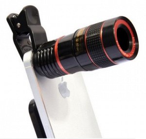 Мобильный объектив-телескоп 8Х для камеры смартфона цвет: ЧЕРНЫЙ