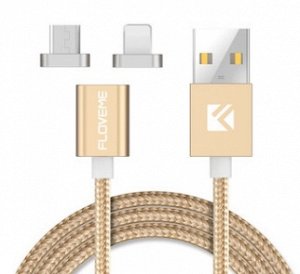 Магнитный USB-кабель 2в1 Android+Apple Magnetick Cable