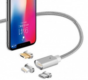 Магнитный USB-кабель 3в1 Android+Apple+TYPE-C