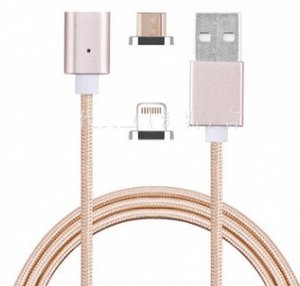 Магнитный USB-кабель 2в1 Android+Apple