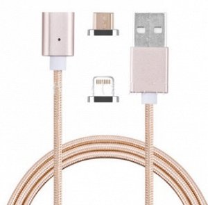 Магнитный USB-кабель 2в1 Android+Apple