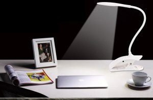 USB - настольная led лампа с зажимом цвет: БЕЛЫЙ