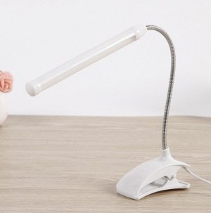 USB - настольная led лампа с кнопочным выключателем с прищепкой цвет: БЕЛЫЙ