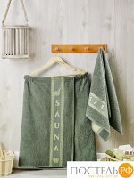 9228 Сауна махра мужская JUANNA 2 предмета тёмно-зелёный