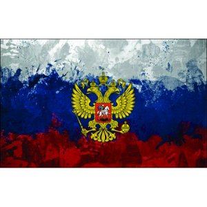 Герб на фоне флага РФ