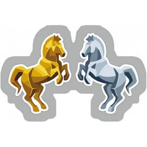 Две лошади Размеры и цвета наклеек могут быть разными, уточняйте у организатора.