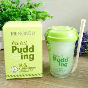 Маска для лица MENGKOU Facial Pudding Зеленый чай (очищающая, противовоспалительная), 100 г