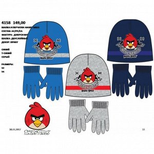 4158   шапка и перчатки angry birds