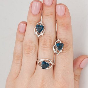 Серебряное кольцо с голубым фианитом - 450