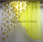 кухонная тюль угол 2-ой ткань вуаль печать размер 2.7х1.5 м