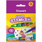 Фломастеры-штампы Luxor &quot;Color Stamper&quot;, 08цв., смываемые, картон, европодвес