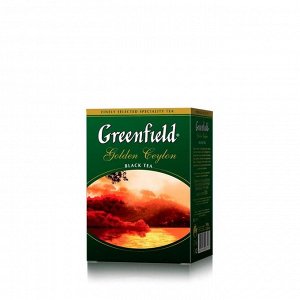 Чай Черный листовой чай Greenfield Golden Ceylon. Во время заваривания чай дает густой и насыщенный цвет, глубокий аромат. Является природным тонизирующим средством и прекрасно утоляет жажду. Листовой