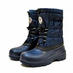 Дутики женские из ЭВА на шнурках синие