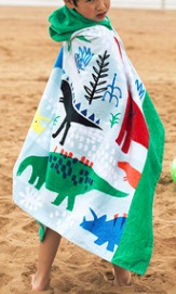 Детское пляжное полотенце с капюшоном для детей ростом 76 см