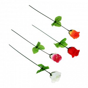Цветок искусственный в виде розы, 35-40 см, пластик, 4 цвета, арт 10
