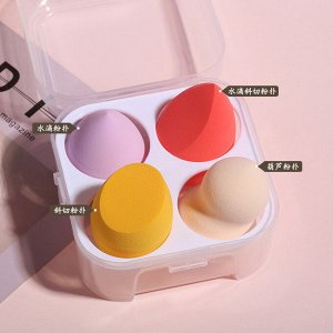 Набор спонжей для макияжа в коробке (цвет микс)