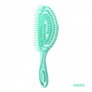 Эластичный парикмахерский массажный гребень (зеленый)