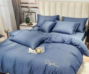 Комплект постельного белья САТИН PREMIUM Синяя дымка 1,5 спальный