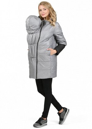 Куртка демис. 3в1 "Авиньон" для беременных и слингоношения; цвет: серый меланж (aw17)