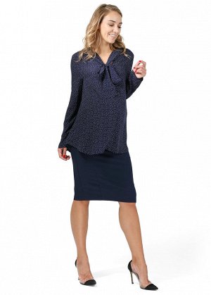 Блузка "Кармелитта" для беременных и кормящих; цвет: т.синий/горошек (aw17)
