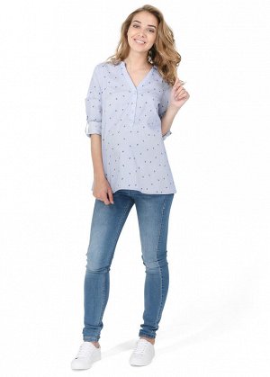 Рубашка "Блум" для беременных; цвет: денимный/полоска (aw17)