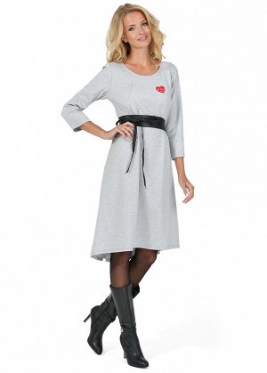 Платье "Иванна" для беременных и кормящих; цвет: серый меланж (aw17)