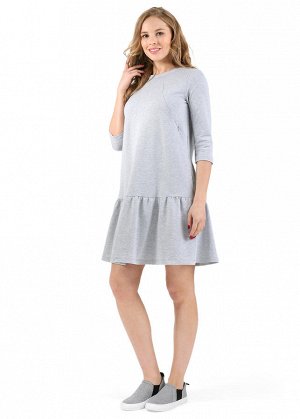 Платье "Леся" для беременных и кормящих; цвет: серый меланж (aw17)