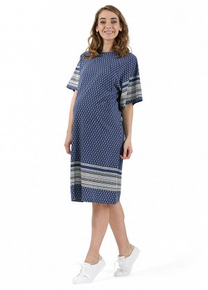 Платье "Фитель" для беременных и кормящих; цвет: синий (ss17)