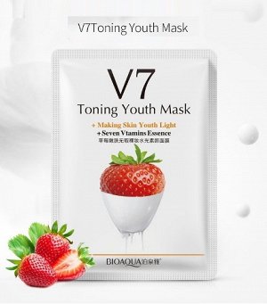 Витаминная маска «BIOAQUA» из серии V7 с экстрактом клубники.